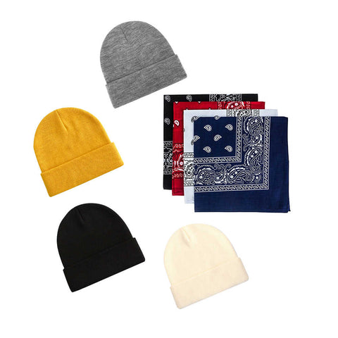 Beanies and bandanas set