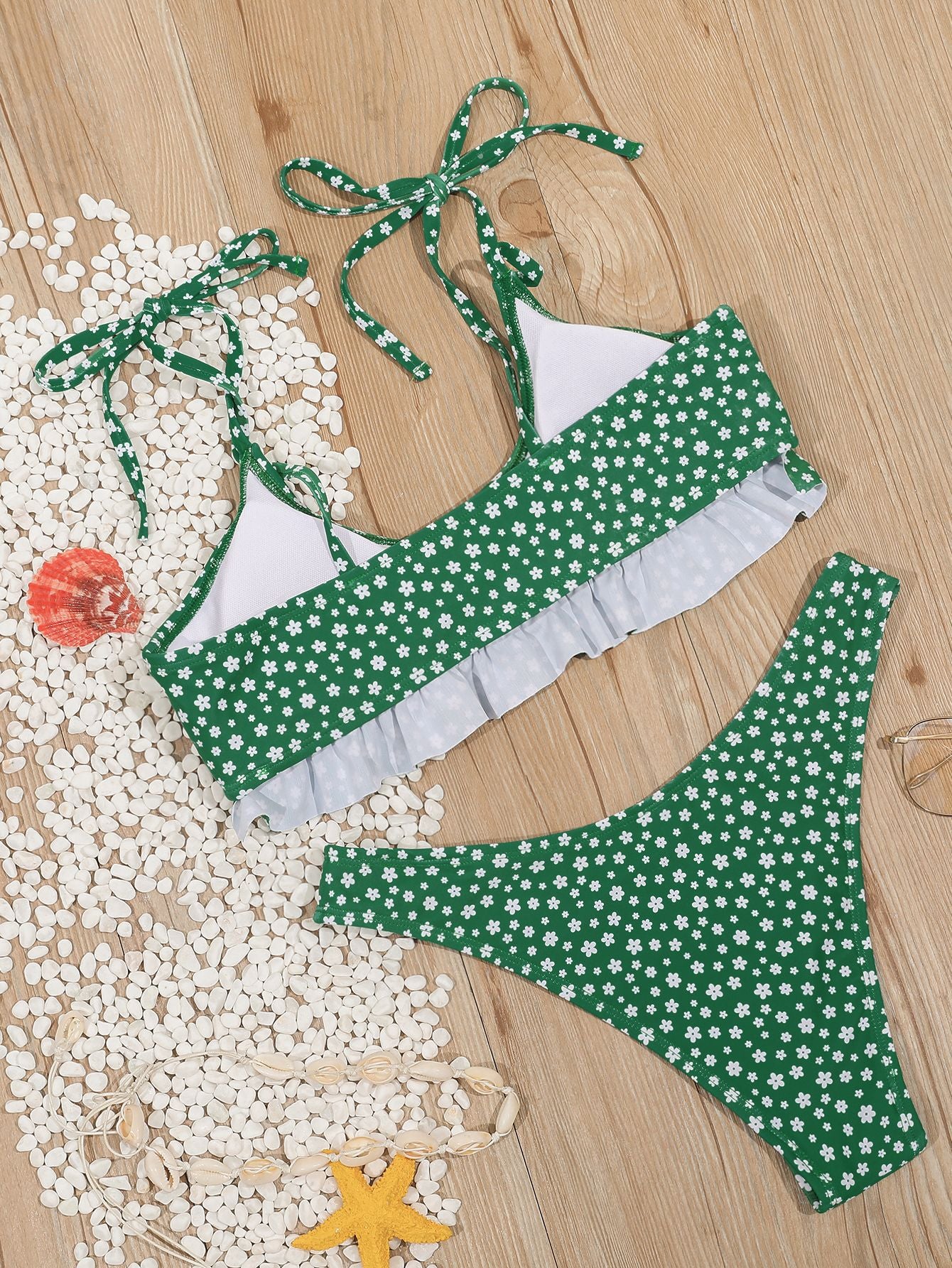 Lace floral bikini