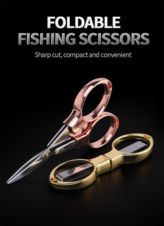 Mini Stainless Steel Folding Scissor Keychain Fishing Scissor Cutter Camping Tool Fishing Pliers Scissors Line Cutter Tool