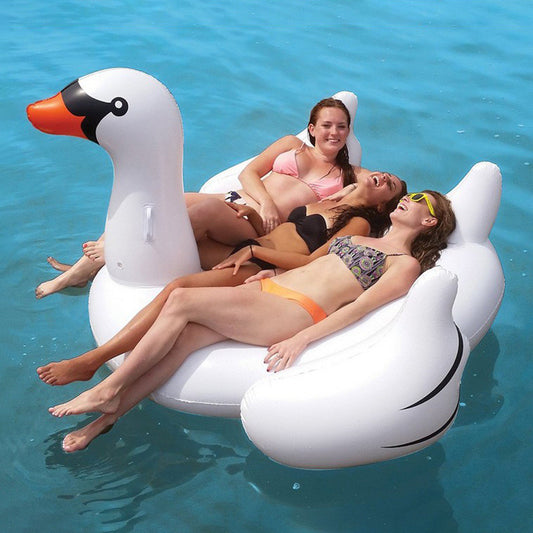New Inflatable Swan Water Mount  Floating Row Swimming Ring Artifact