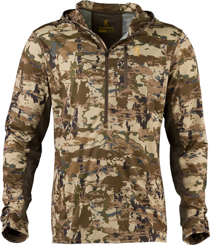 Browning Early Season Hooded - Ls Shirt 1/4 Zip Auric X-lrg*