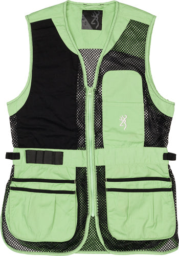 Browning Mesh Shooting Vest R- - Hand Women's Med Black/neomint