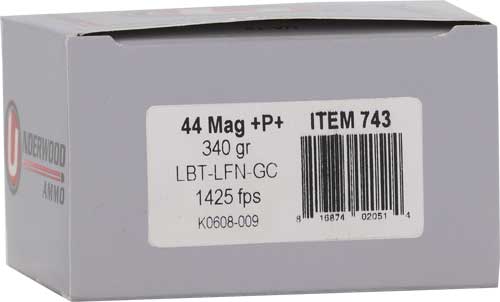Underwood 44 Rem Mag +p+ 340gr - Lead Flat Nose 20rd 10bx/cs