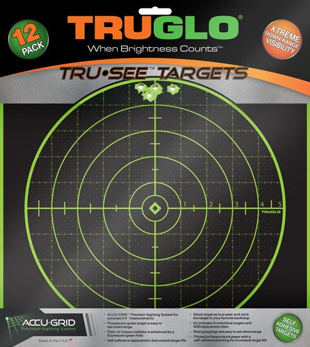 Truglo Tru-see Reactive Target - 100 Yard 12"x12" 12-pack