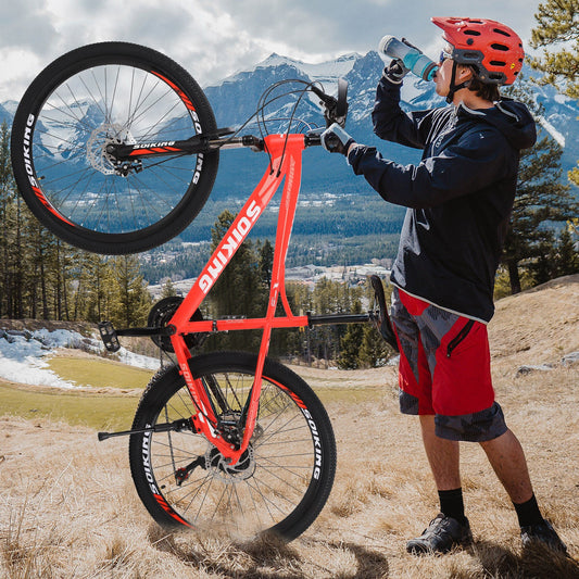 26 Inch Mountain Bike With 21 Speed Dual Disc Brakes Full Suspension Non-slip
