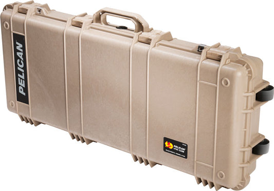 Pelican 1700 Case W/ Wheels - 3 Pc Foam Fits 34" Guns Tan