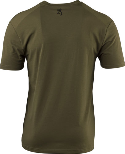 Browning Ss Perf Camp Shirt - Mule Deer Logo Green Large*