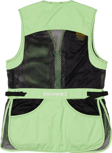 Browning Mesh Shooting Vest R- - Hand Women's Med Black/neomint