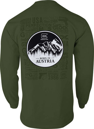 Glock Oem Born In Austria Long - Sleeve Shirt Military Grn 3xl