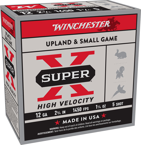 Winchester Super-x 12ga 2.75" - 1450fps 1-1/4oz 5 25rd 10bx/cs