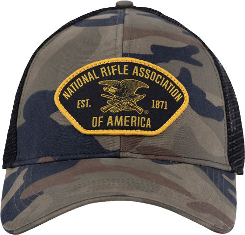 Buck Wear Ball Cap Nra Logo - Woodlands Camo/black