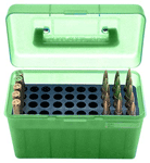 Mtm Deluxe Ammo Box 50-rounds - Rifle .22-250 To .308 Green